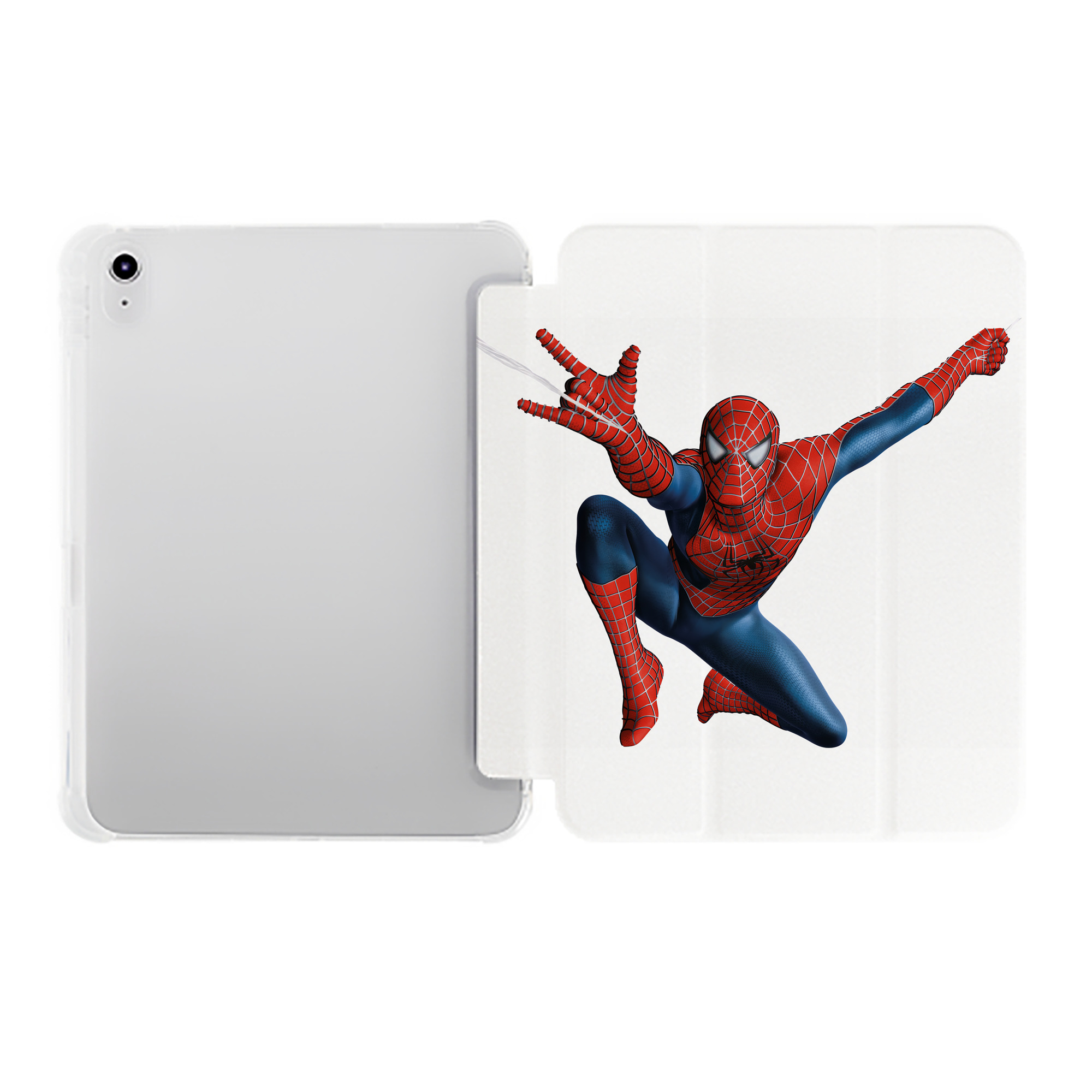 （画像用） Spider Man スパイダーマン IPad ケース ペン収納付き 三つ折りスタンド PUレザー×シリコン 対応機種9.5/10.5/10.9インチ